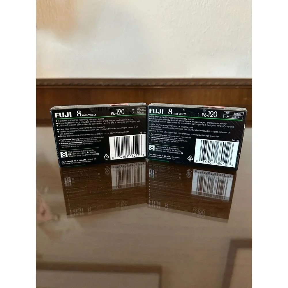 2 Fuji 120 High Quality Blank 8mm Video Camcorder Cassettes New Sealed‎